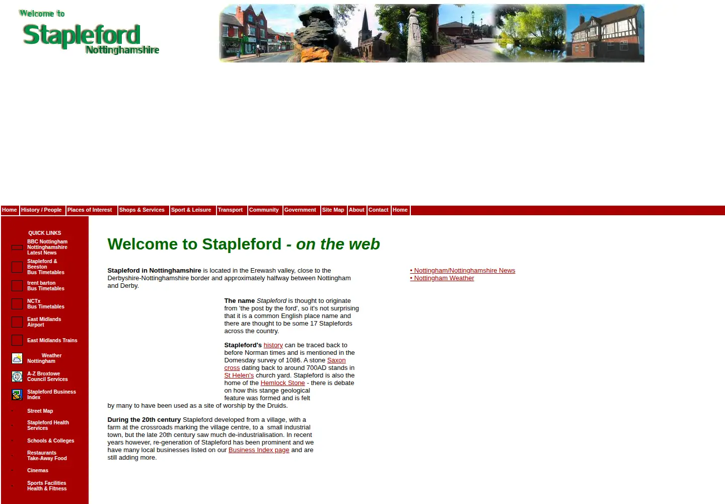 Captured homepage of stapleford-notts.co.uk in the current scan