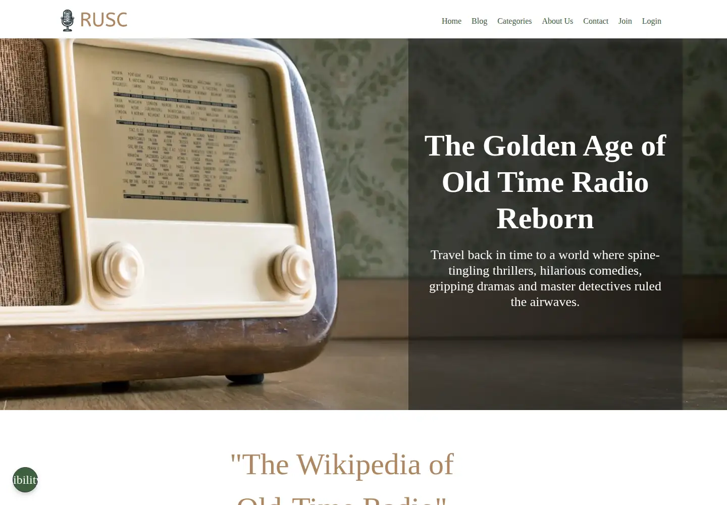 Captured homepage of rusc.com in the current scan