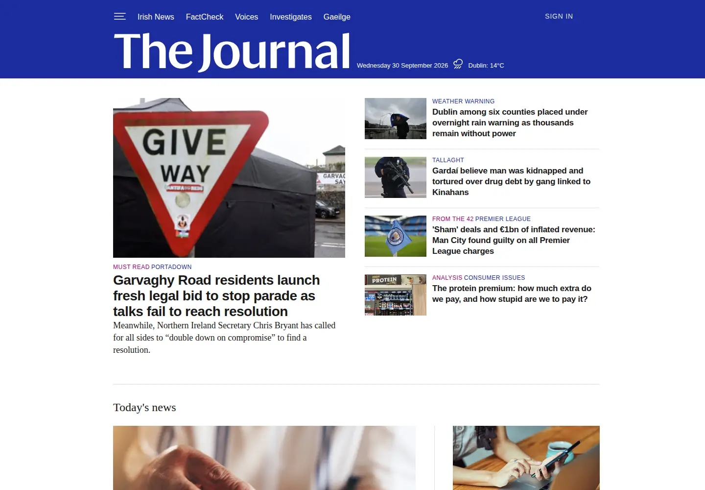 Screenshot of thejournal.ie