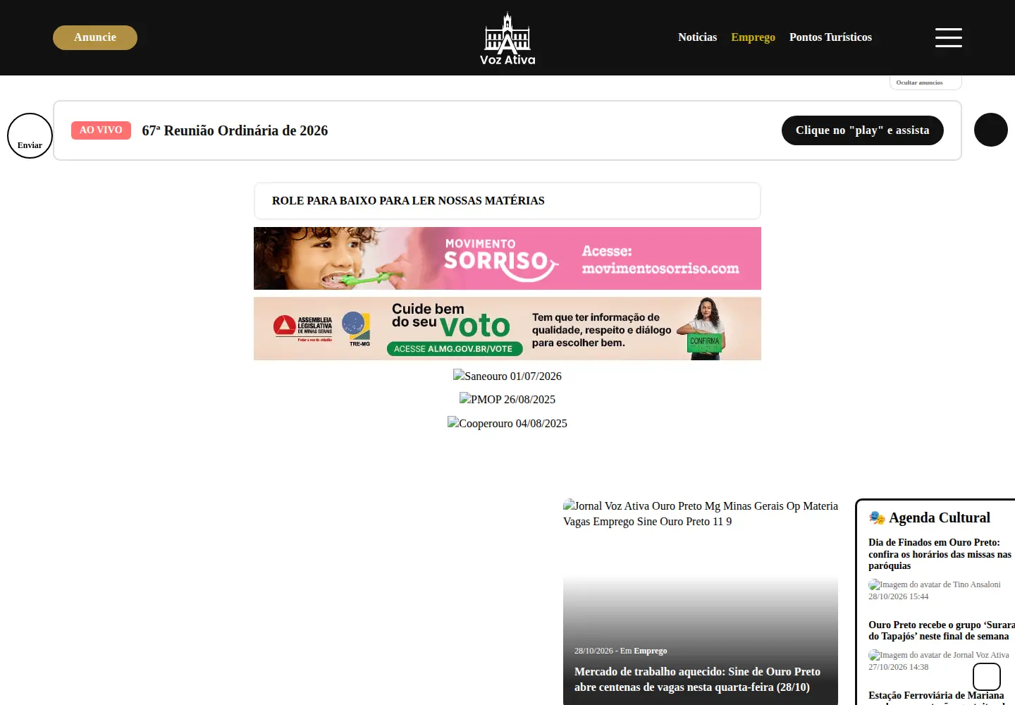 Captured homepage of jornalvozativa.com in the current scan