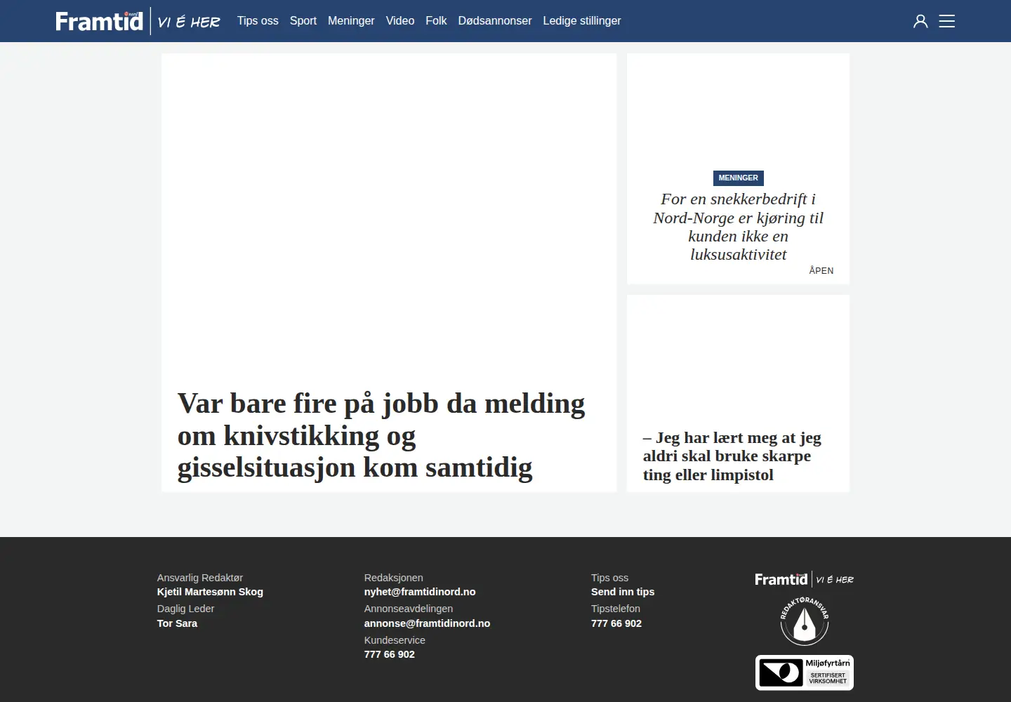 Screenshot of framtidinord.no