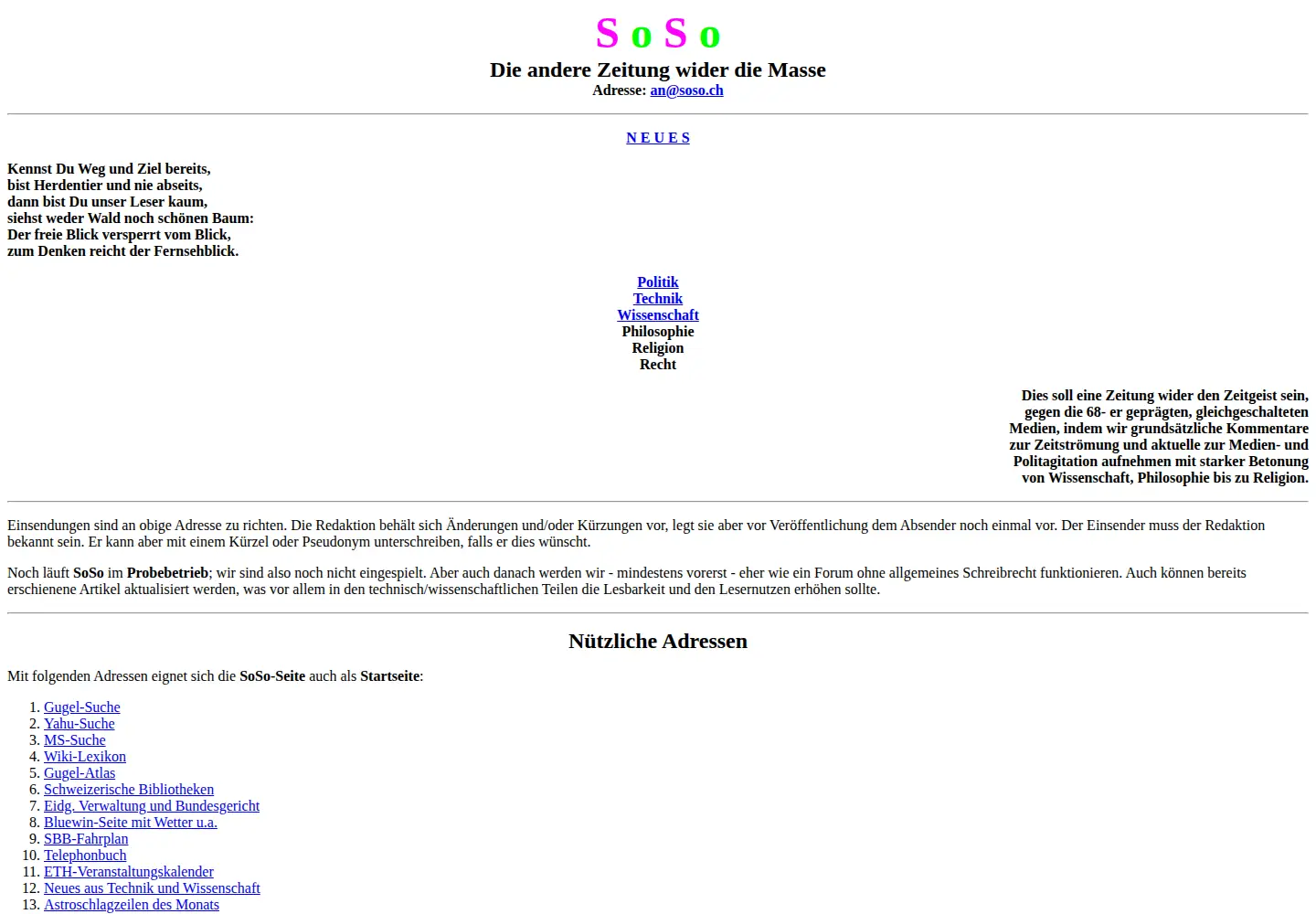 Screenshot of soso.ch