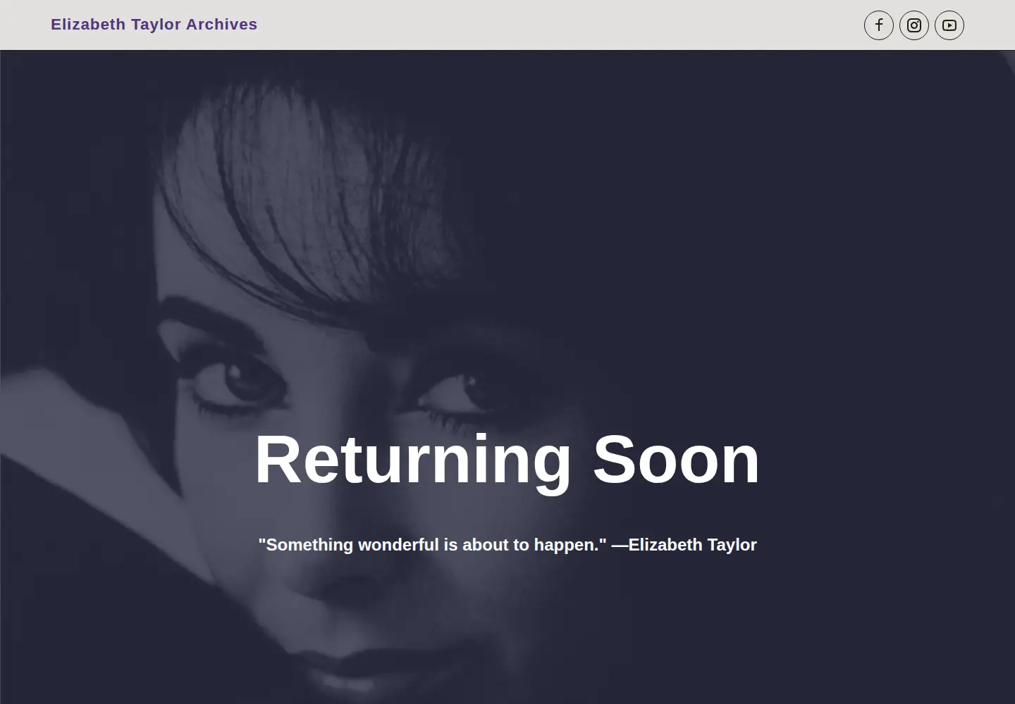 Screenshot of dameelizabethtaylor.com