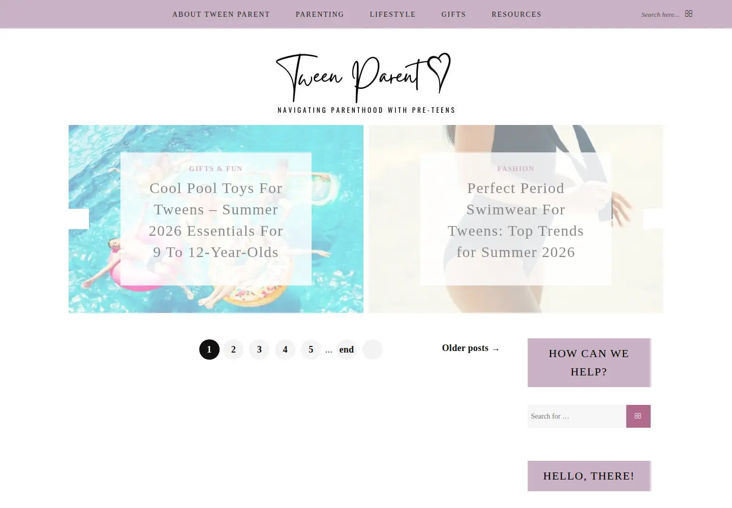 Screenshot of tweenparent.com