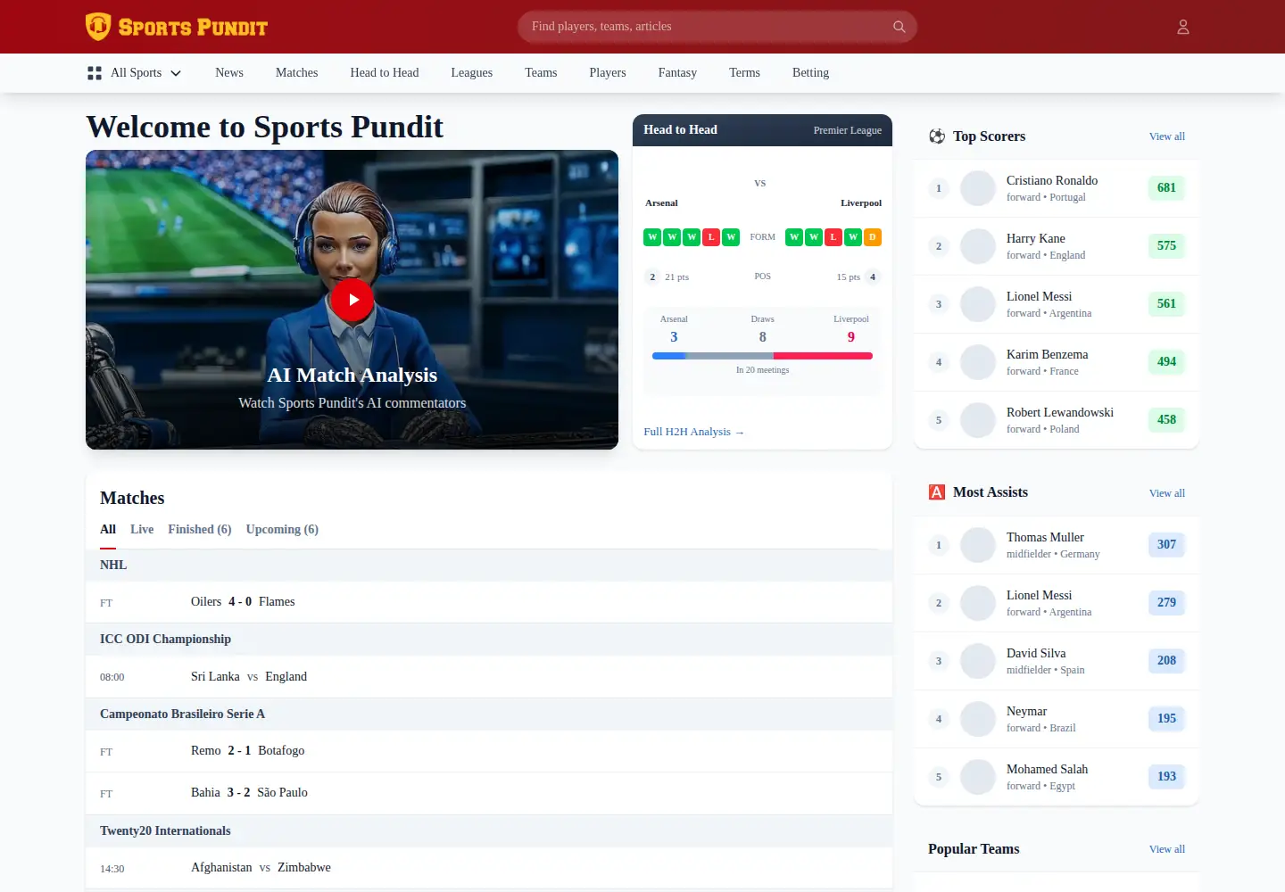 Captured homepage of sportspundit.com in the current scan
