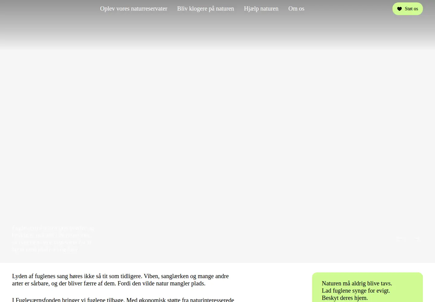 Screenshot of fuglevaernsfonden.dk