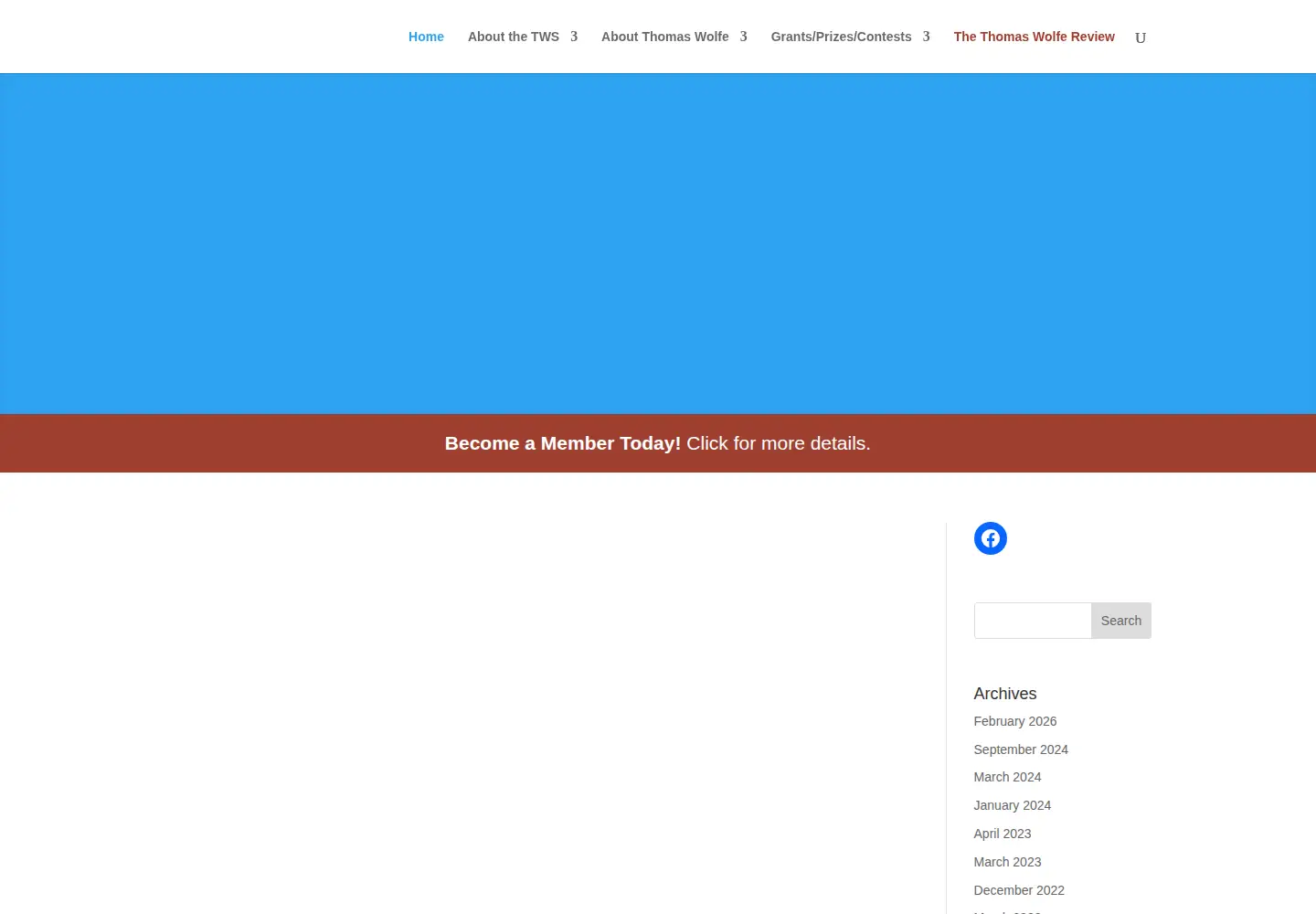 Screenshot of thomaswolfe.org