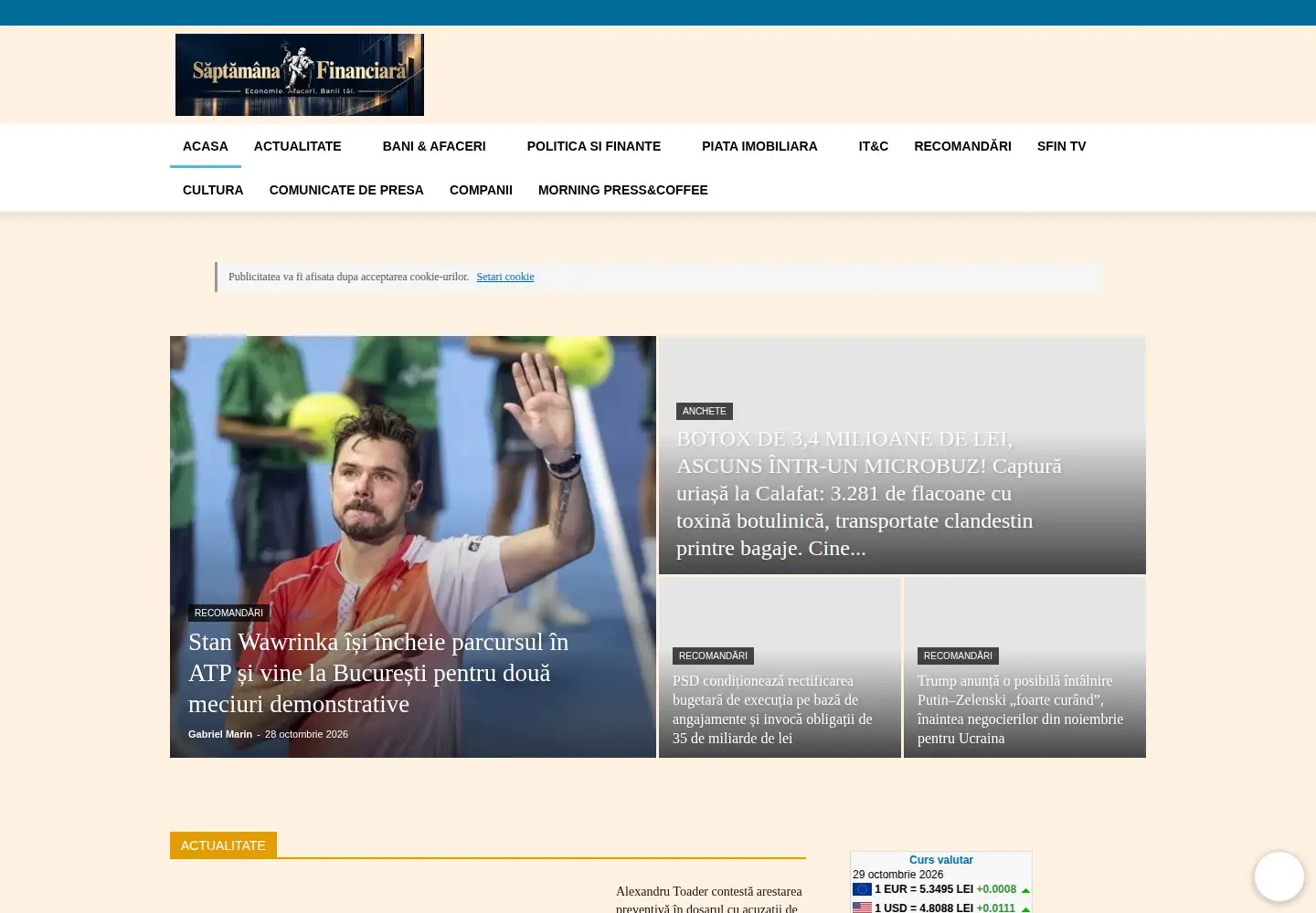 Screenshot of sfin.ro