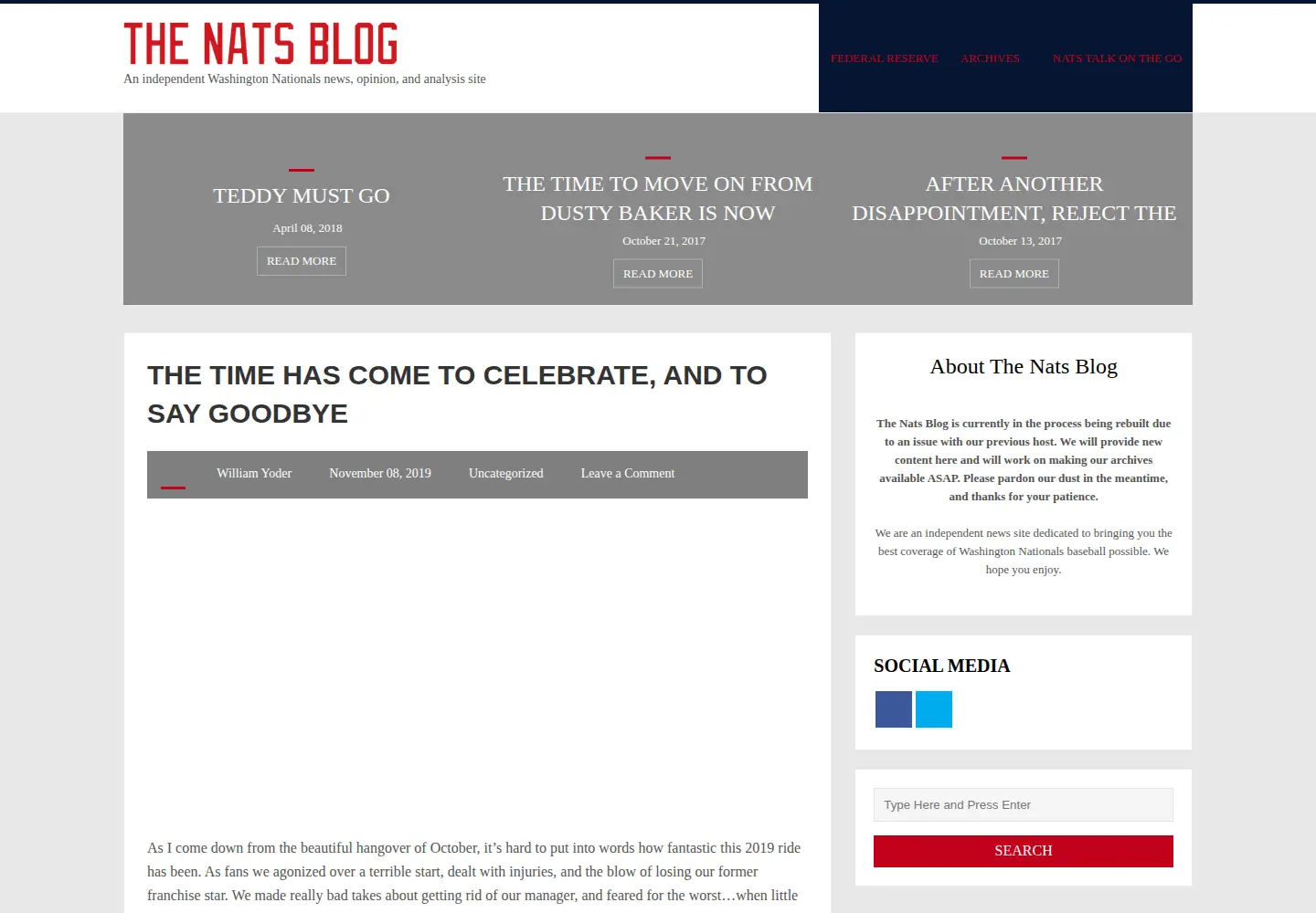Screenshot of thenatsblog.com