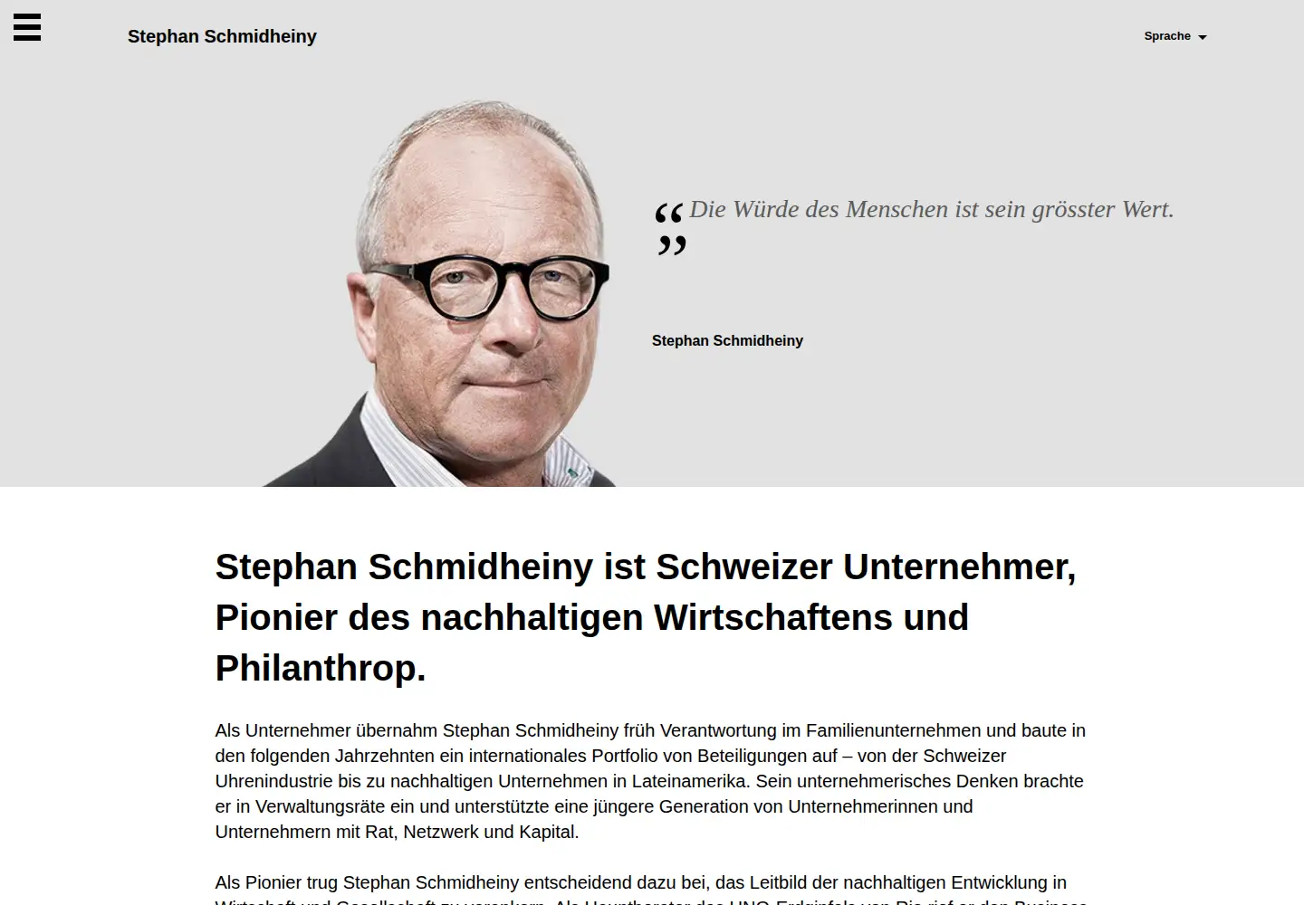 Screenshot of stephanschmidheiny.com