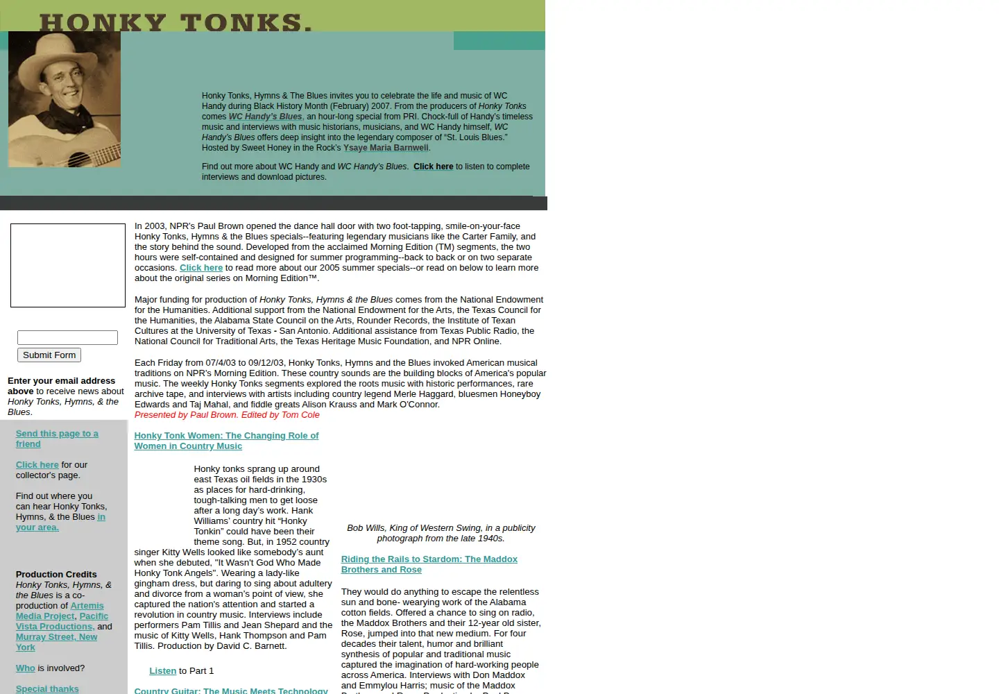 Screenshot of honkytonks.org