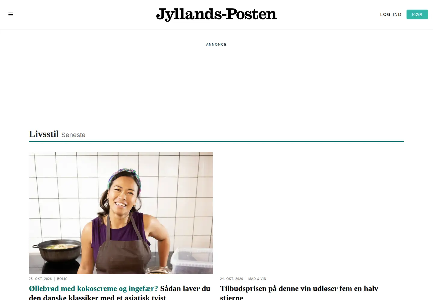 Captured homepage of guide.dk in the current scan