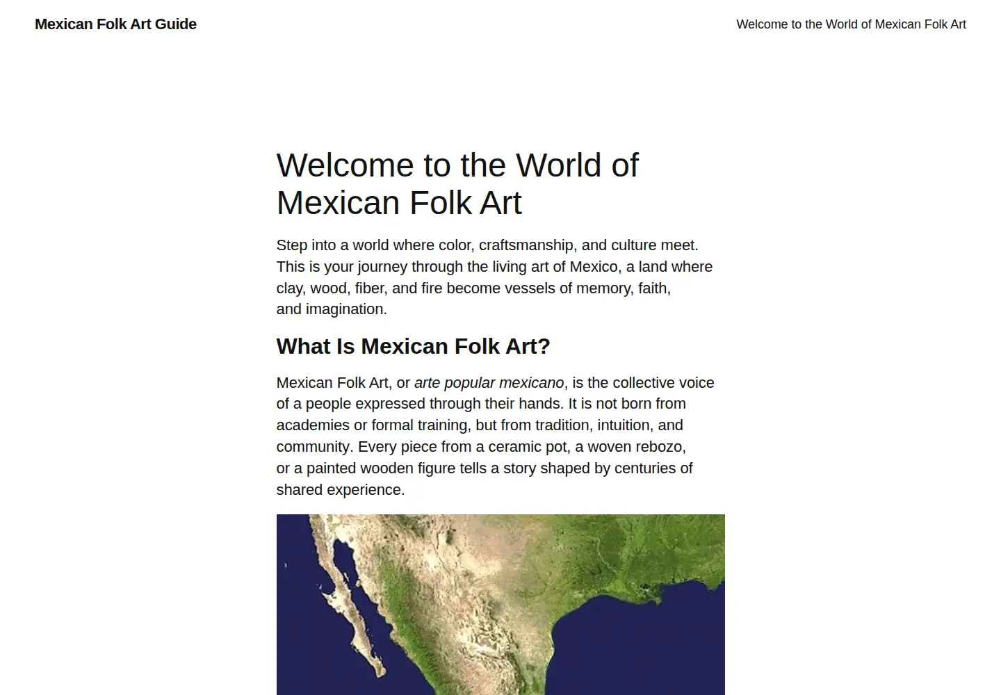 Screenshot of mexican-folk-art-guide.com