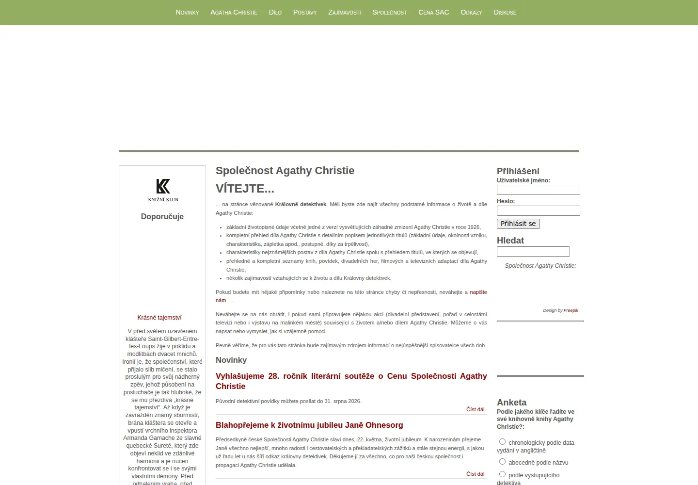 Screenshot of agatha.cz