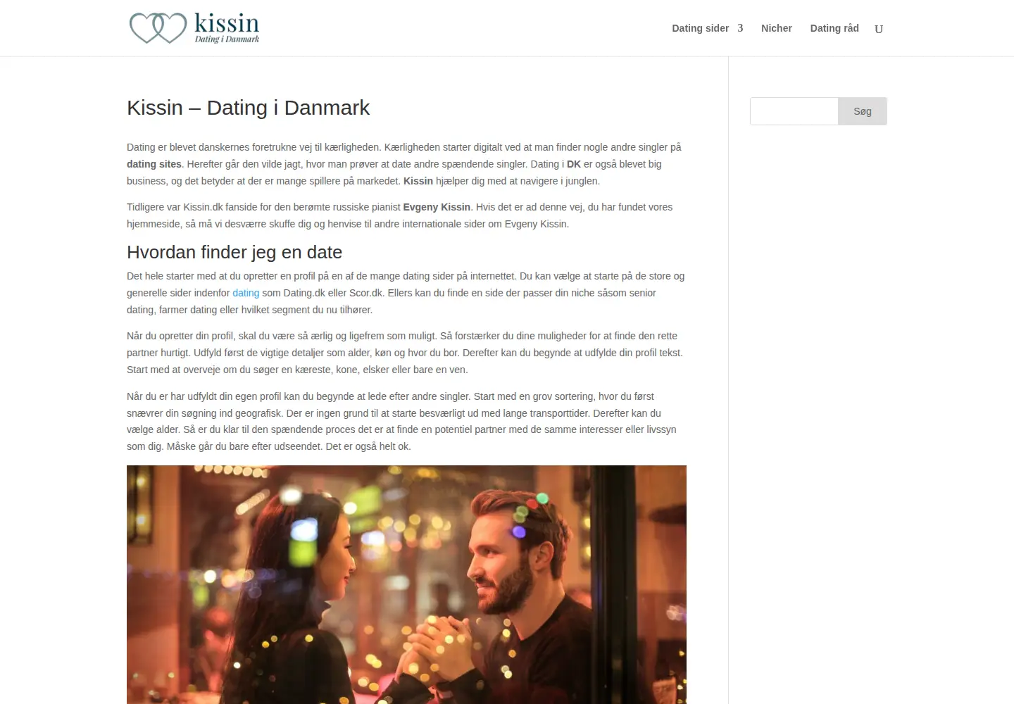 Captured homepage of kissin.dk in the current scan