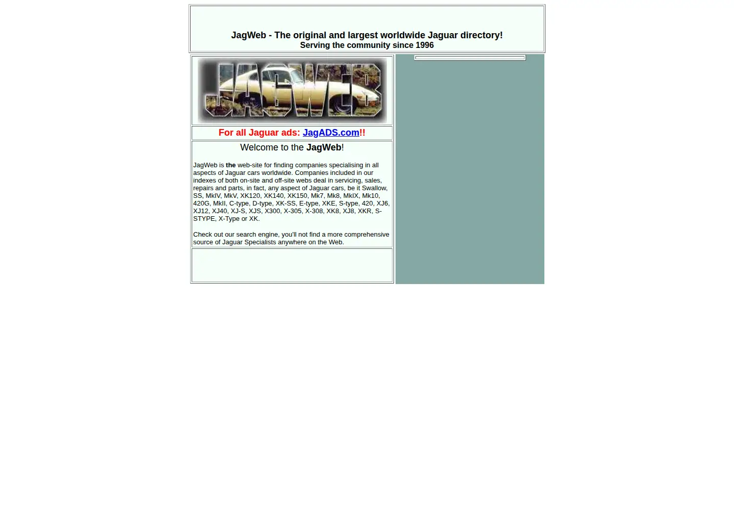 Screenshot of jagweb.com