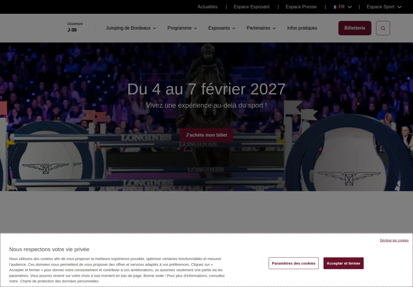 Captured homepage of jumping-bordeaux.com in the current scan
