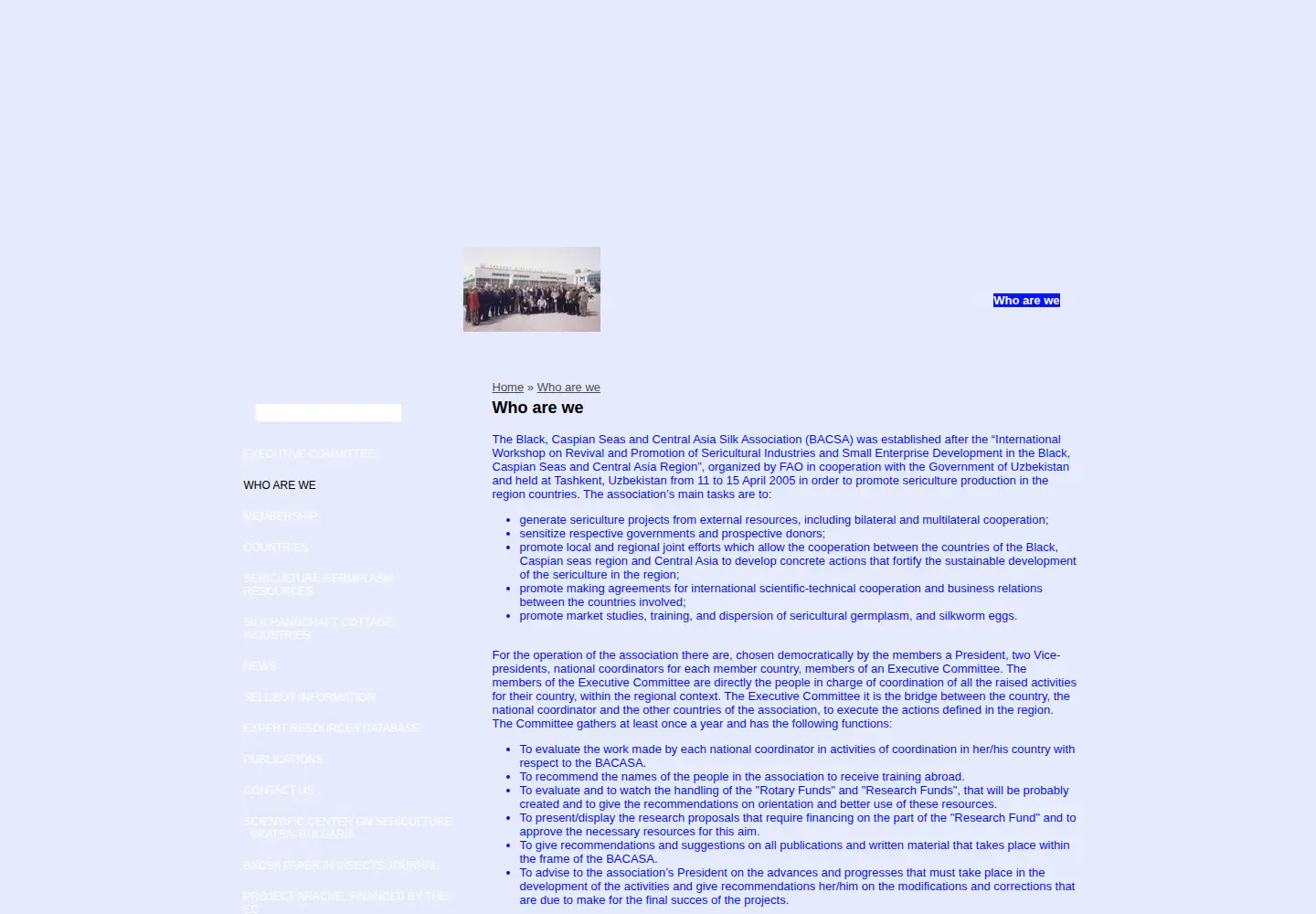 Screenshot of bacsa-silk.org