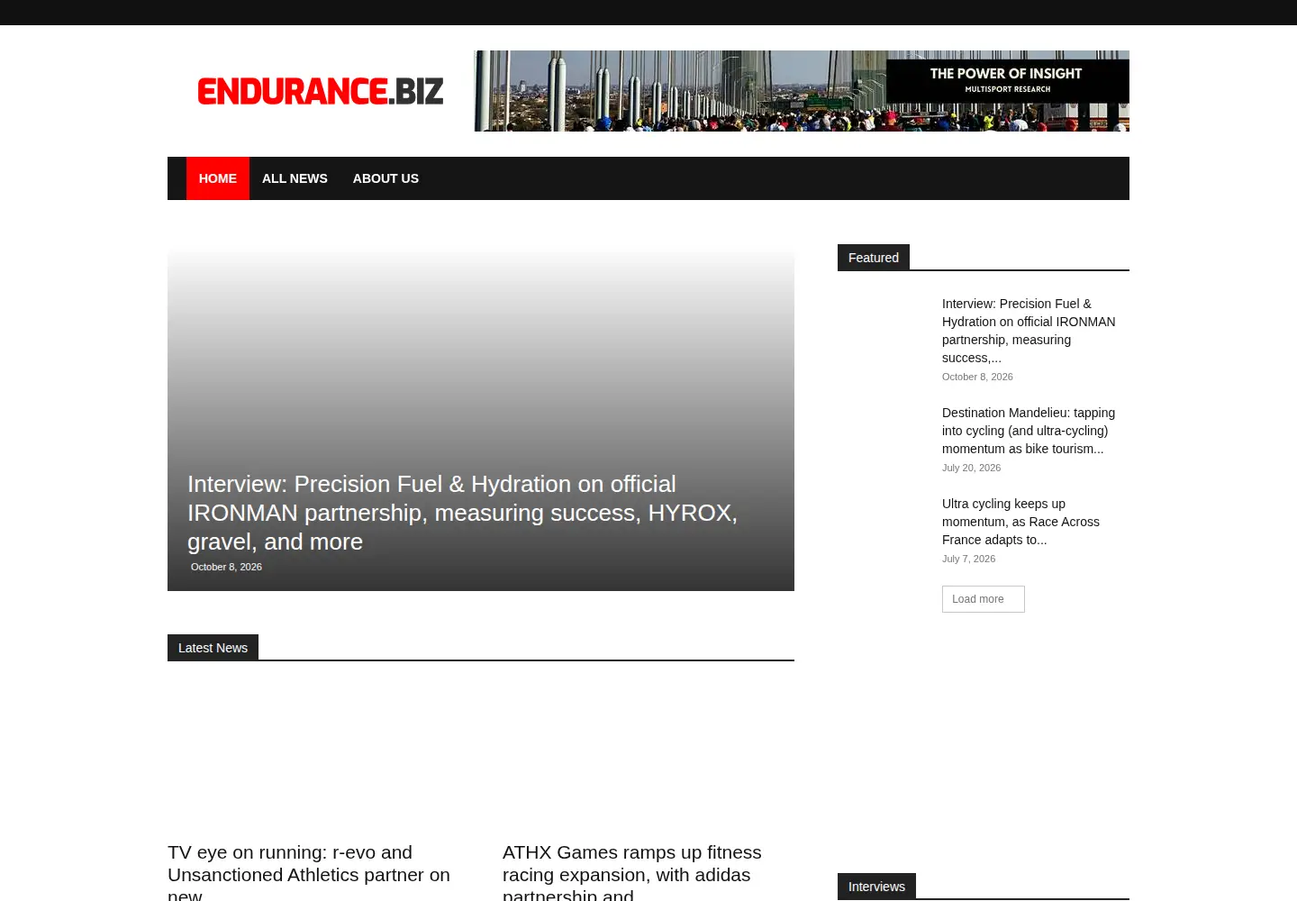 Screenshot of triathlonbusiness.com