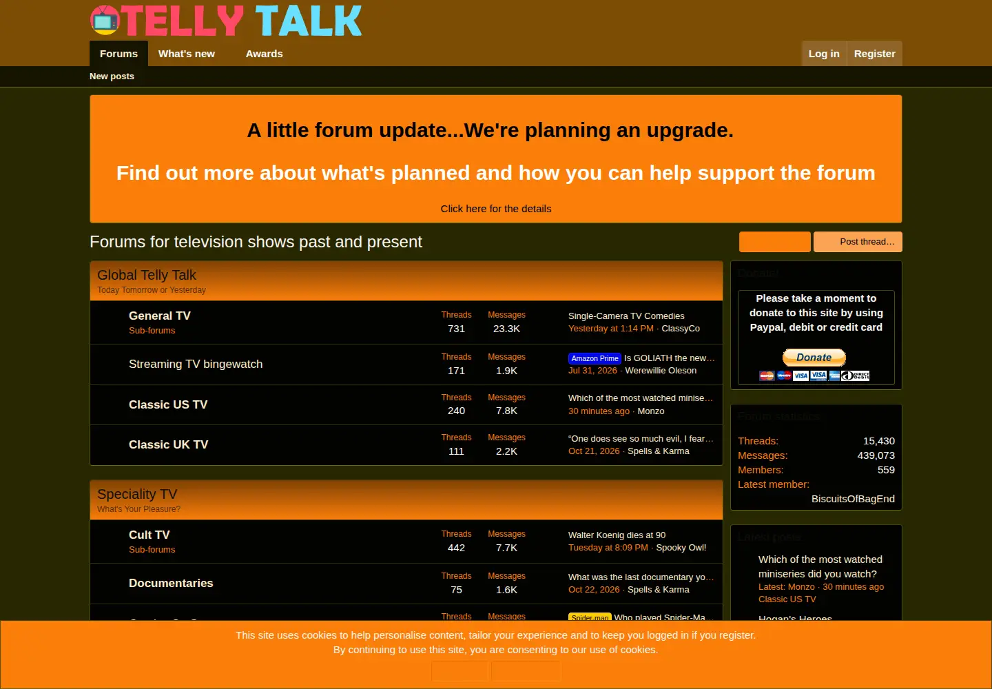 Captured homepage of tellytalk.net in the current scan