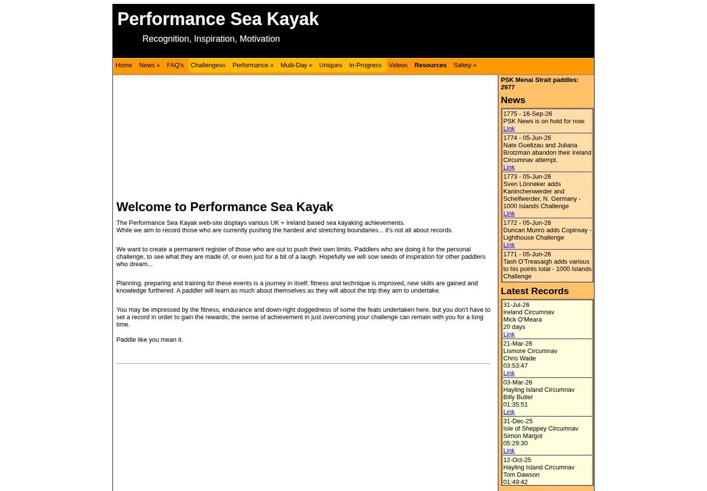 Screenshot of performanceseakayak.co.uk