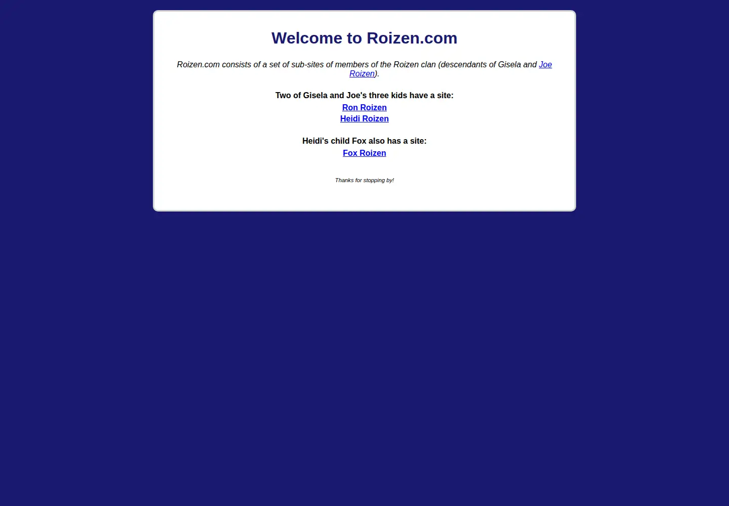 Screenshot of roizen.com