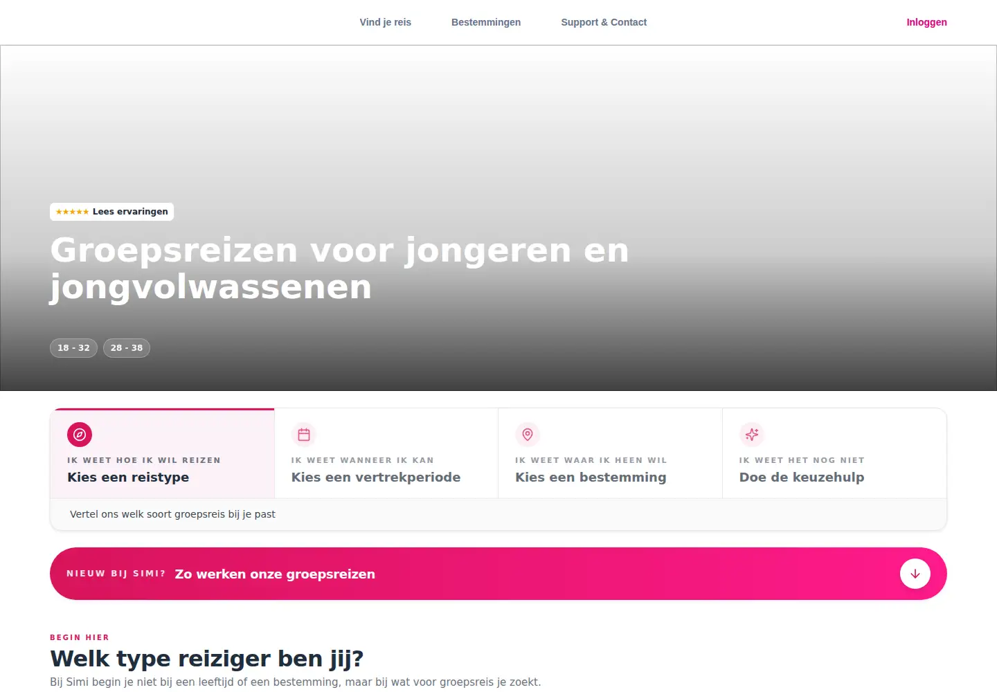 Captured homepage of simi-reizen.nl in the current scan