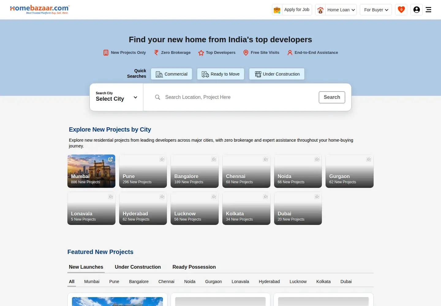Screenshot of homebazaar.com