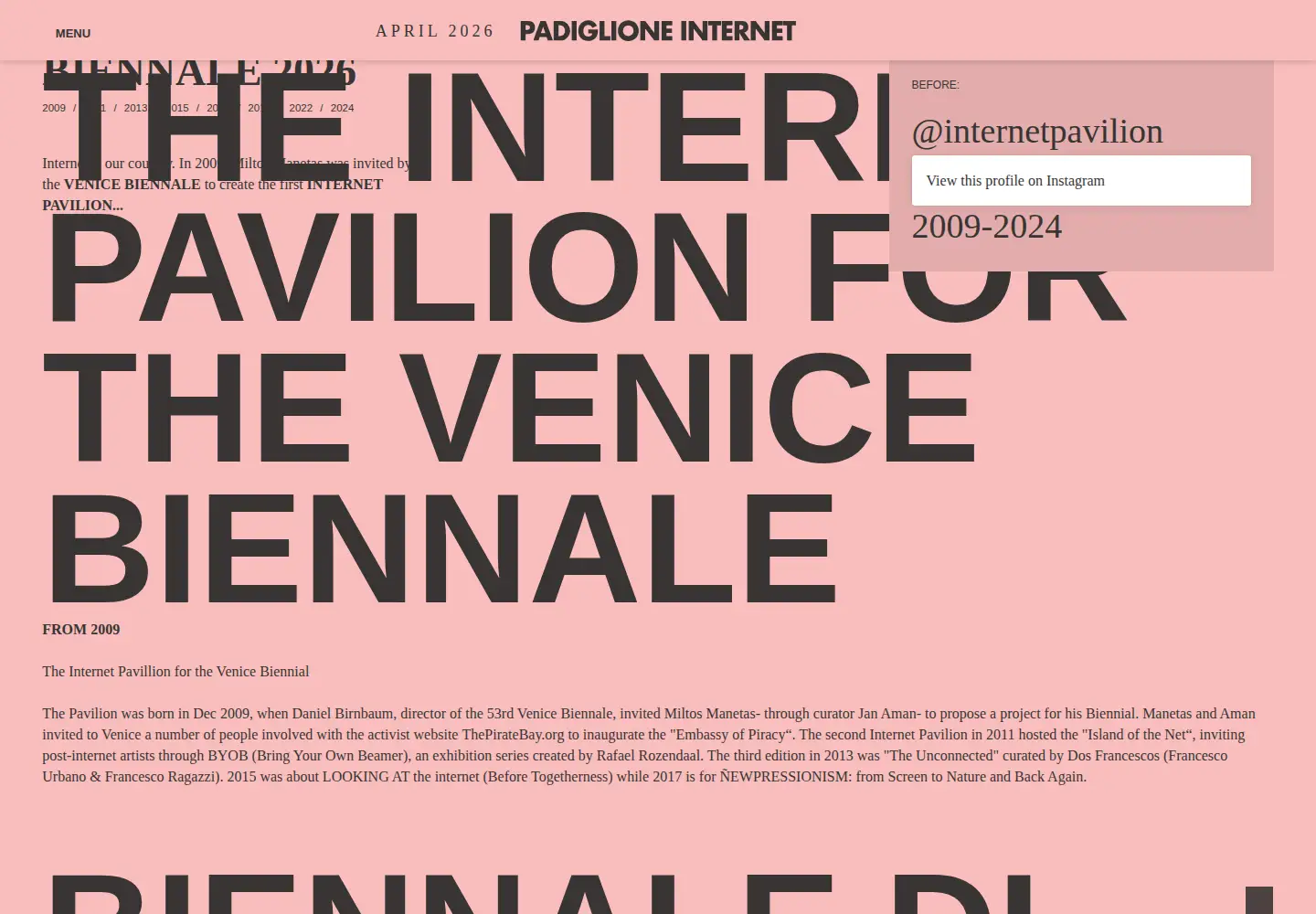Screenshot of padiglioneinternet.com