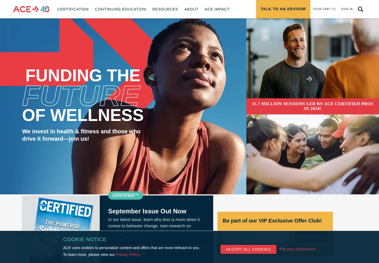 Screenshot of acefitness.org