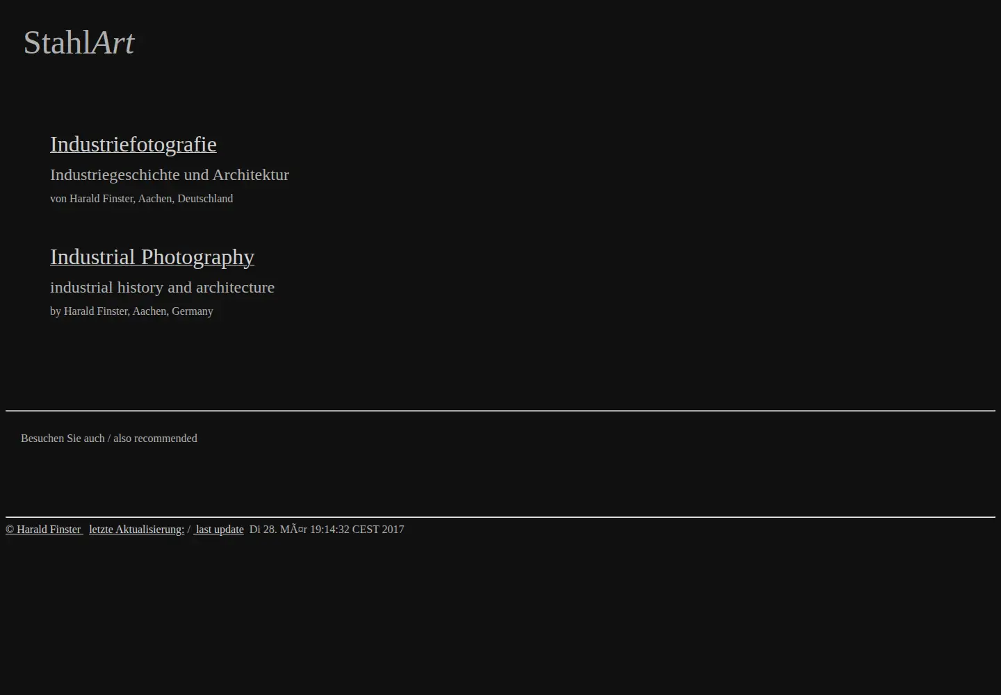 Captured homepage of hfinster.de in the current scan