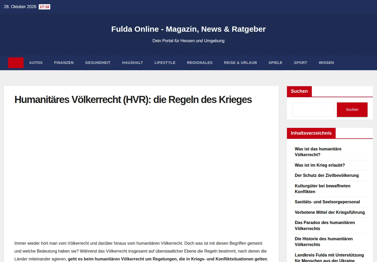 Captured homepage of humanitaeres-voelkerrecht.de in the current scan