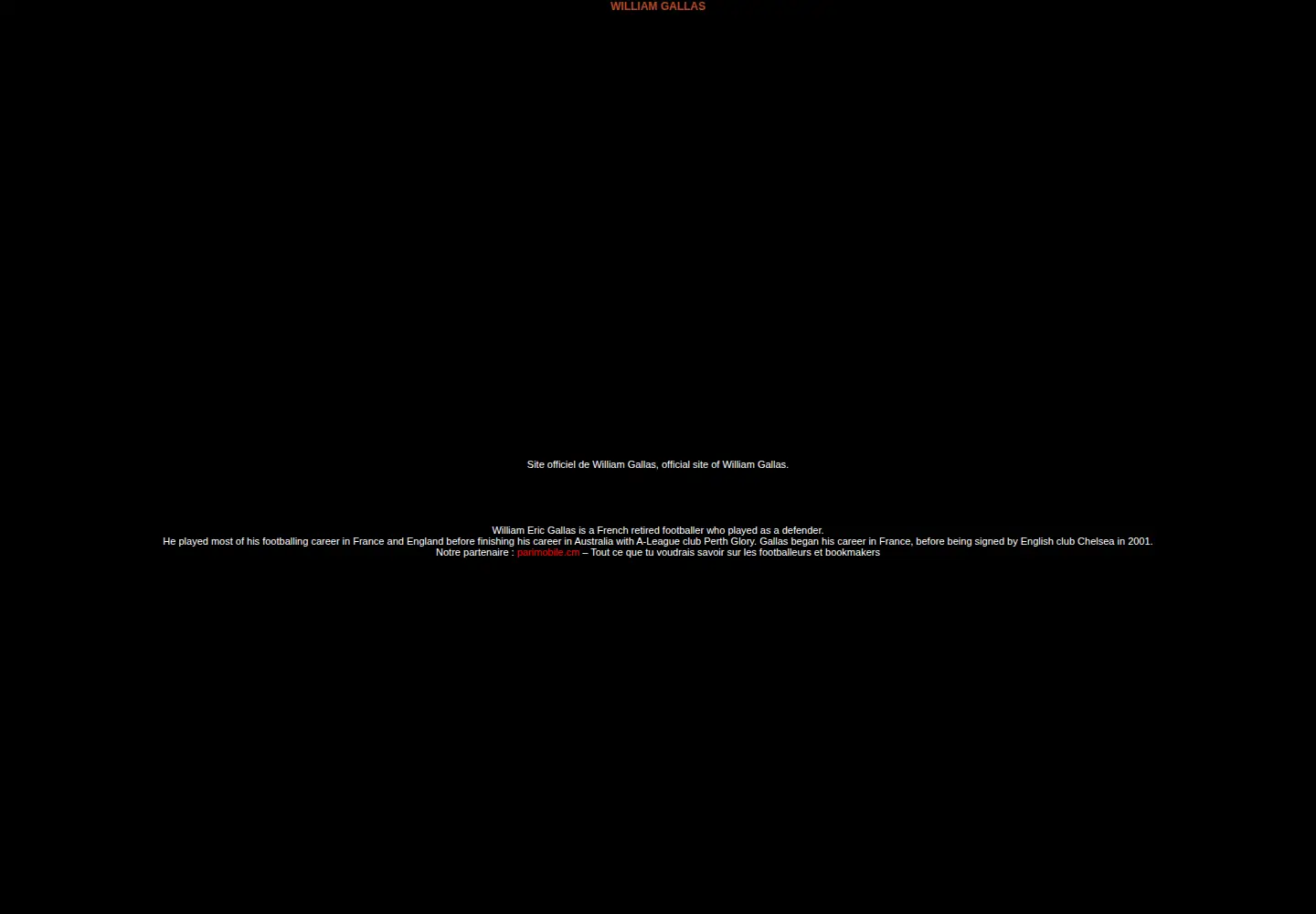 Captured homepage of williamgallas.net in the current scan