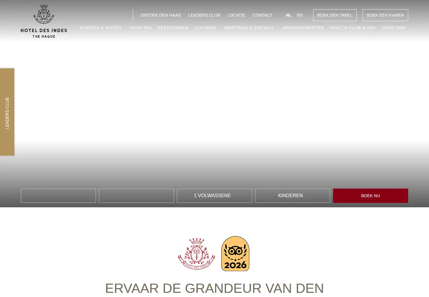 Screenshot of hoteldesindes.nl