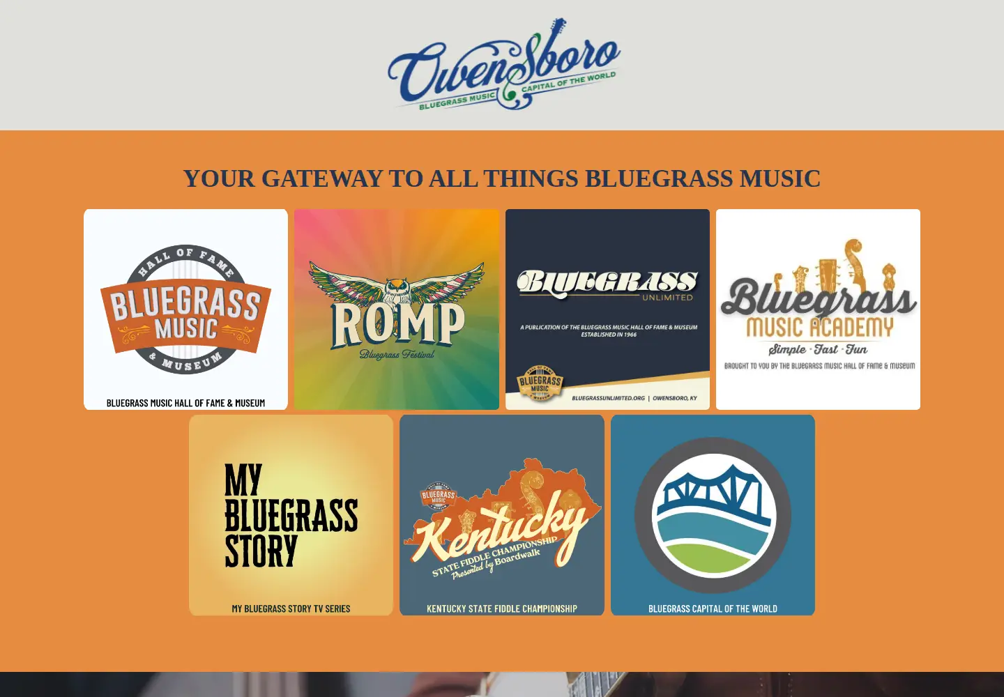 Captured homepage of bluegrassmusic.com in the current scan