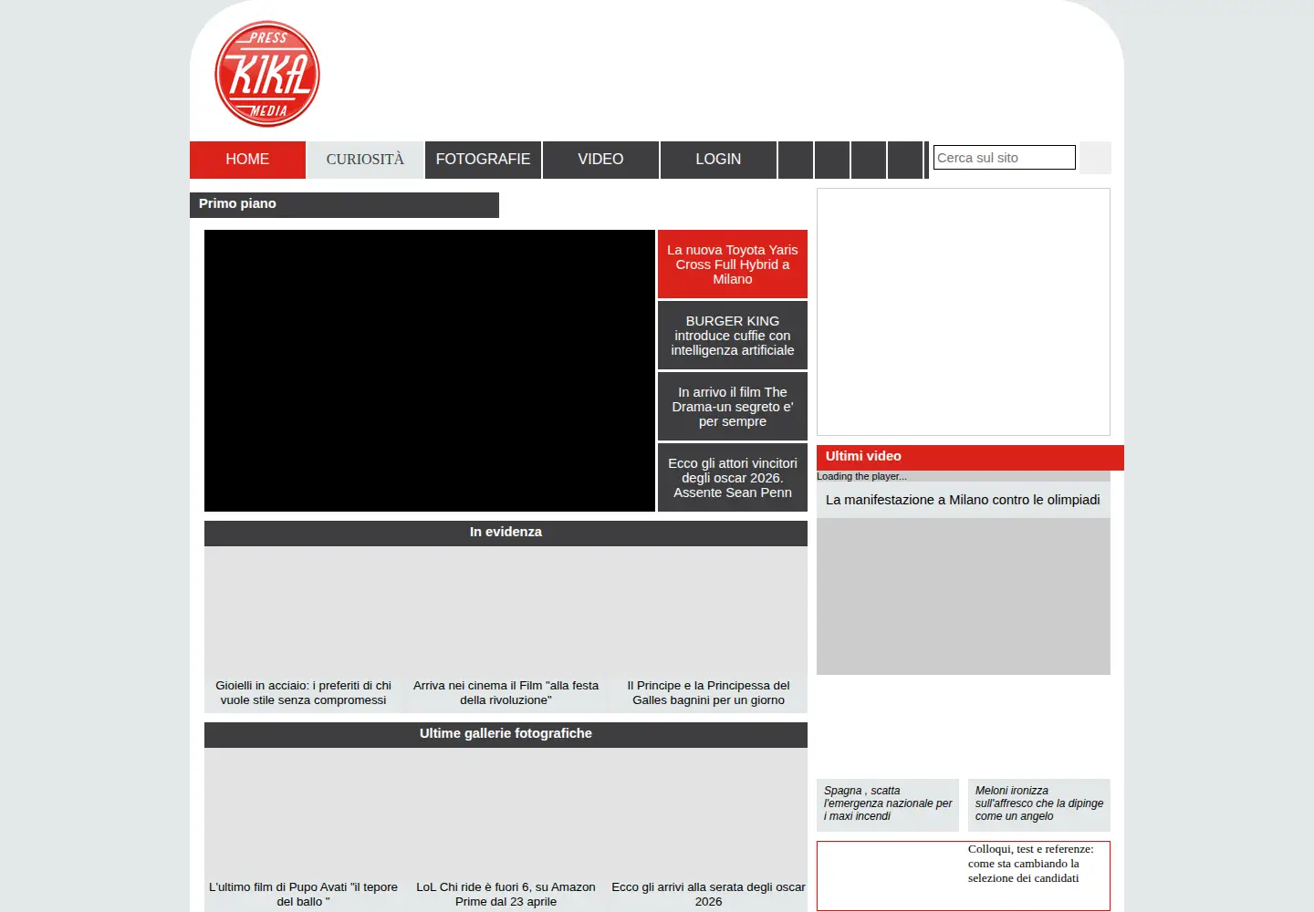 Screenshot of kikapress.com