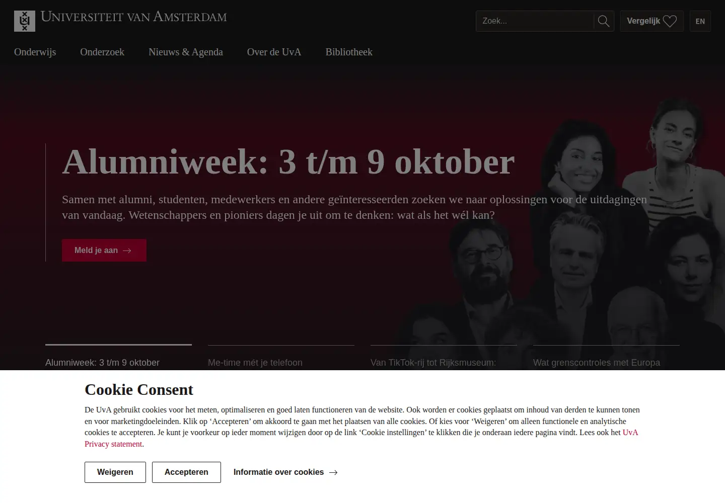 Screenshot of uva.nl