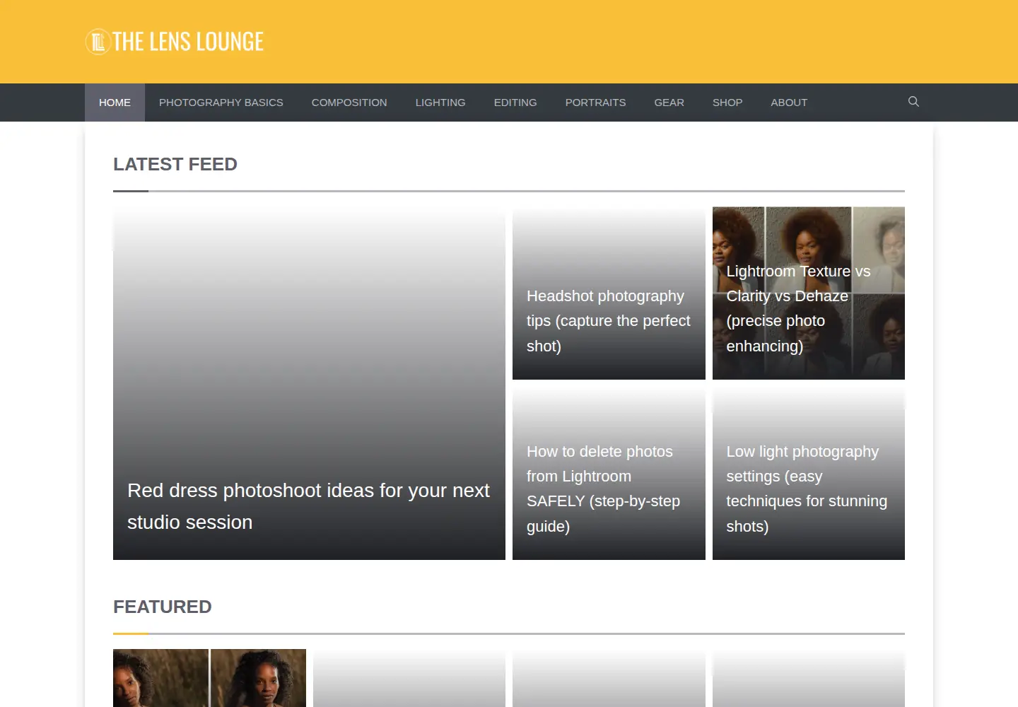 Screenshot of thelenslounge.com