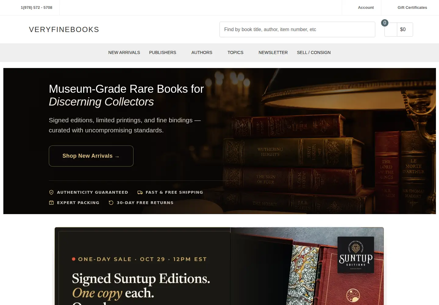 Screenshot of veryfinebooks.com