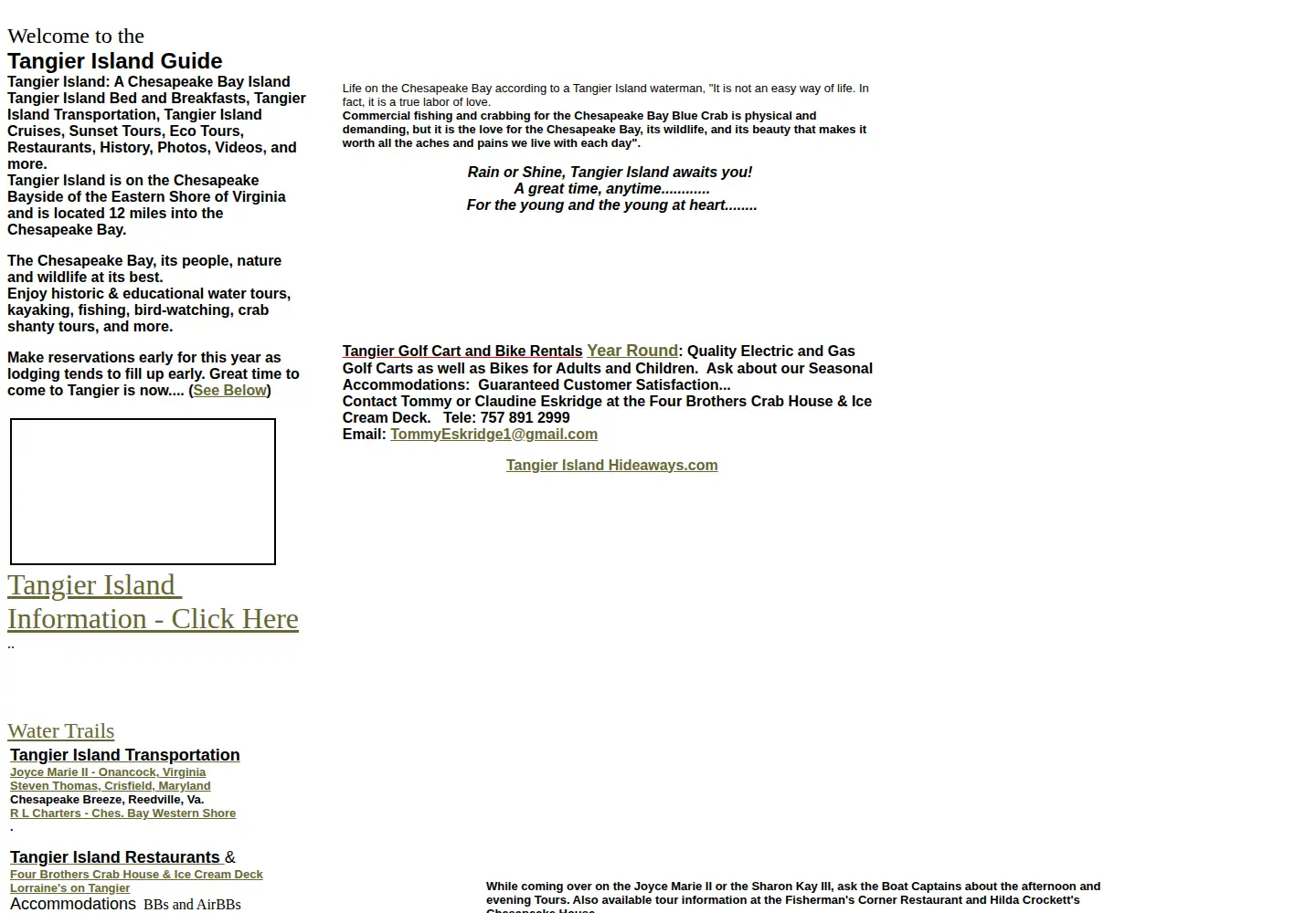 Screenshot of tangierisland-va.com