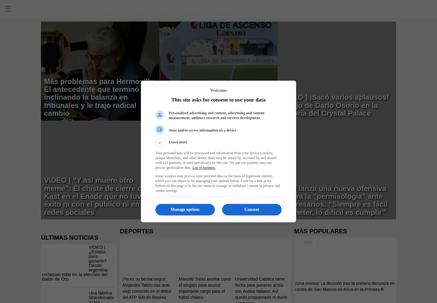 Captured homepage of elperiscopio.cl in the current scan