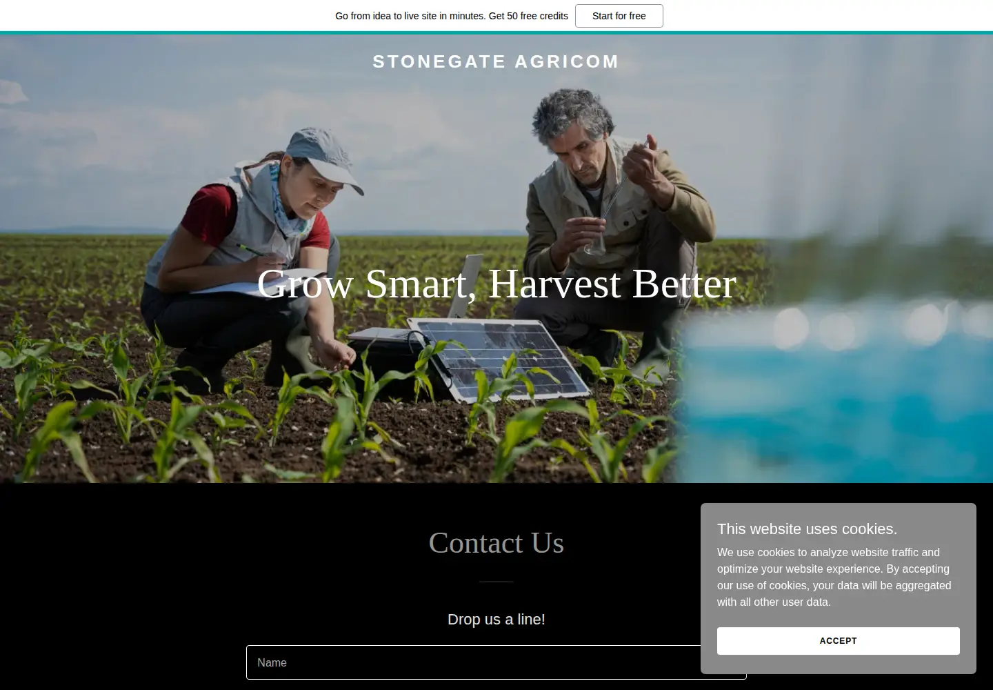 Captured homepage of stonegateagricom.com in the current scan