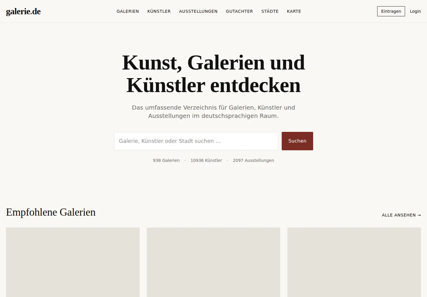Screenshot of galerie.de