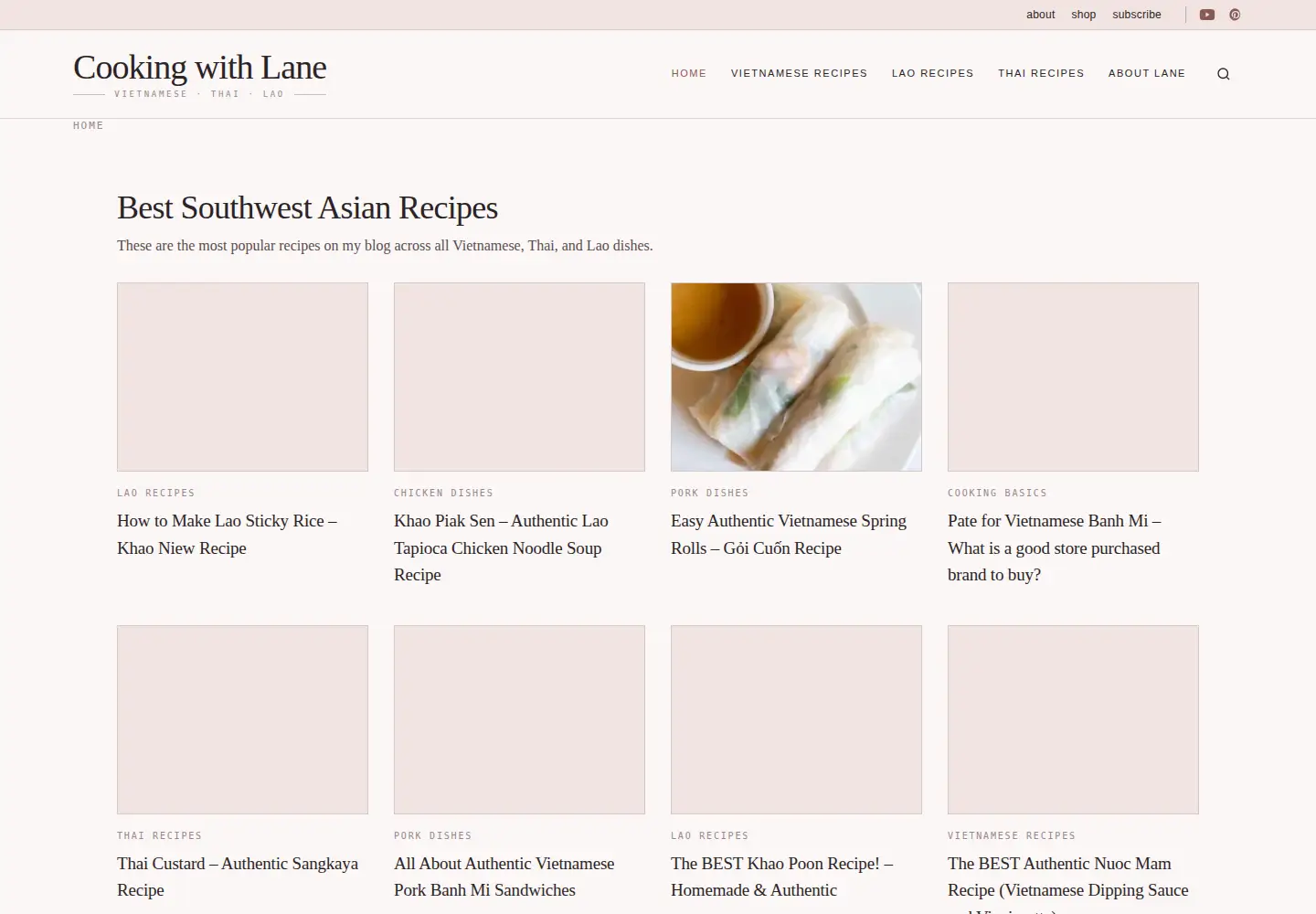 Screenshot of cookingwithlane.com