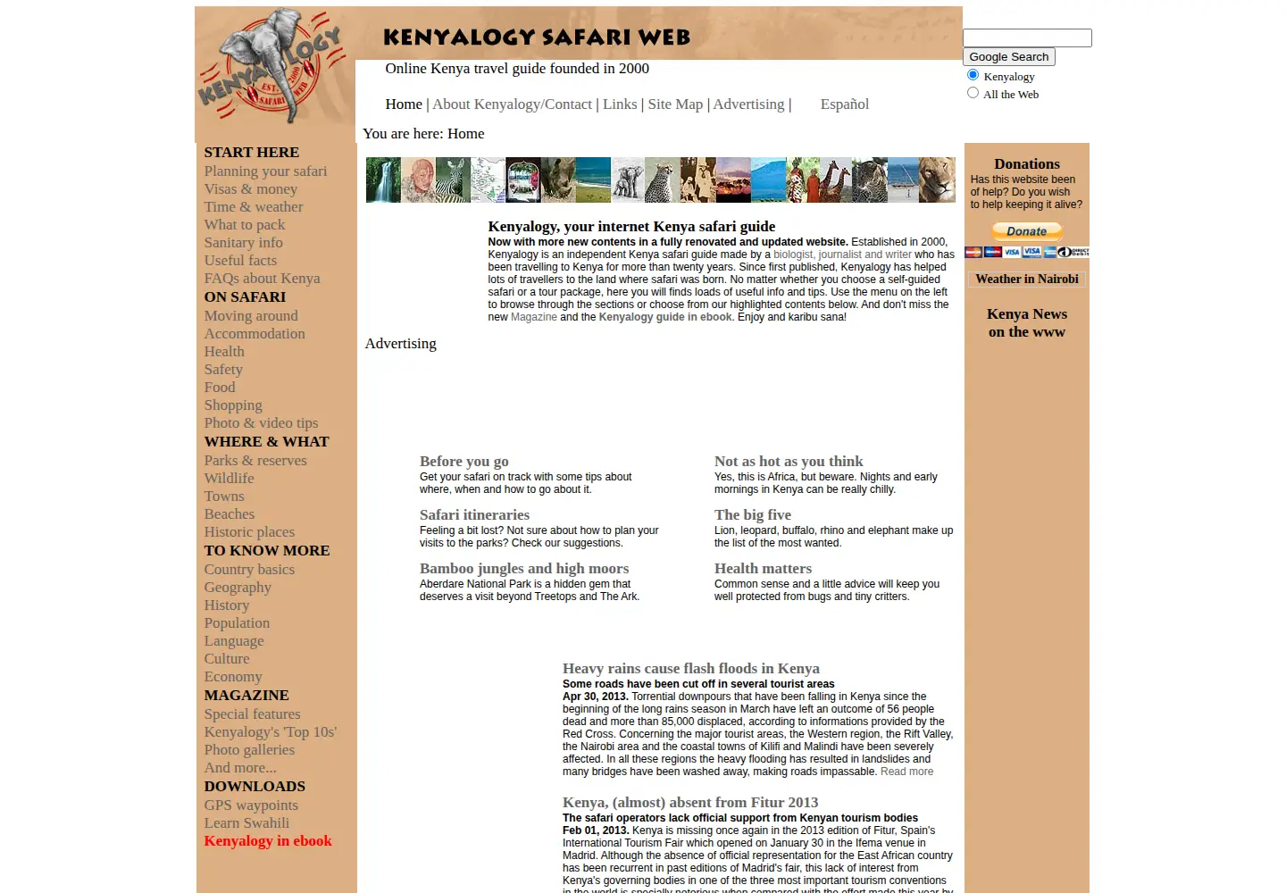 Screenshot of kenyalogy.com