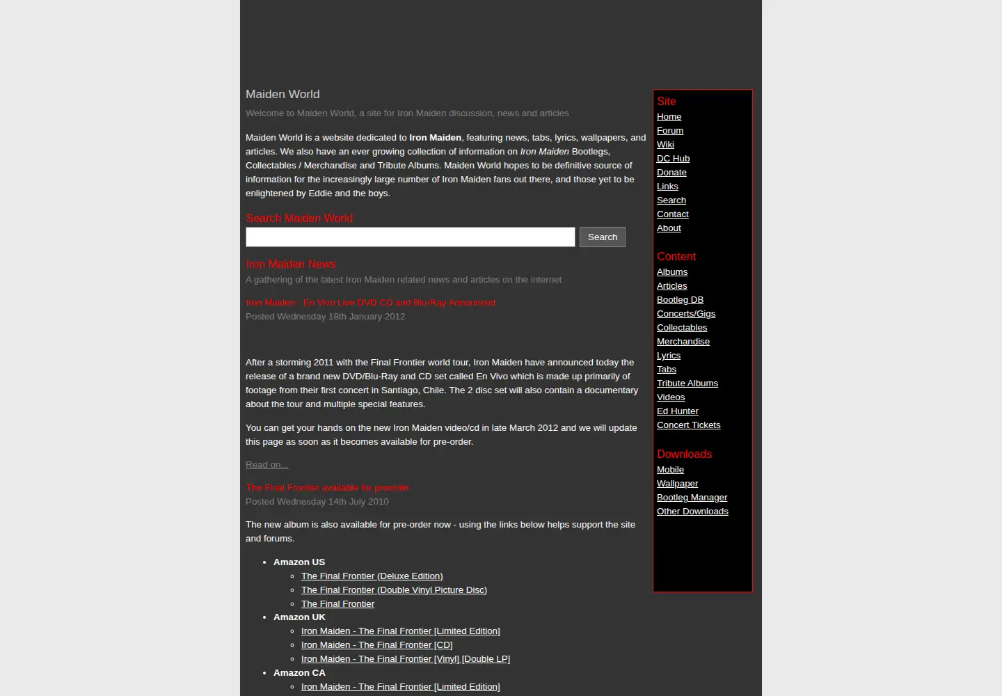 Screenshot of maiden-world.com