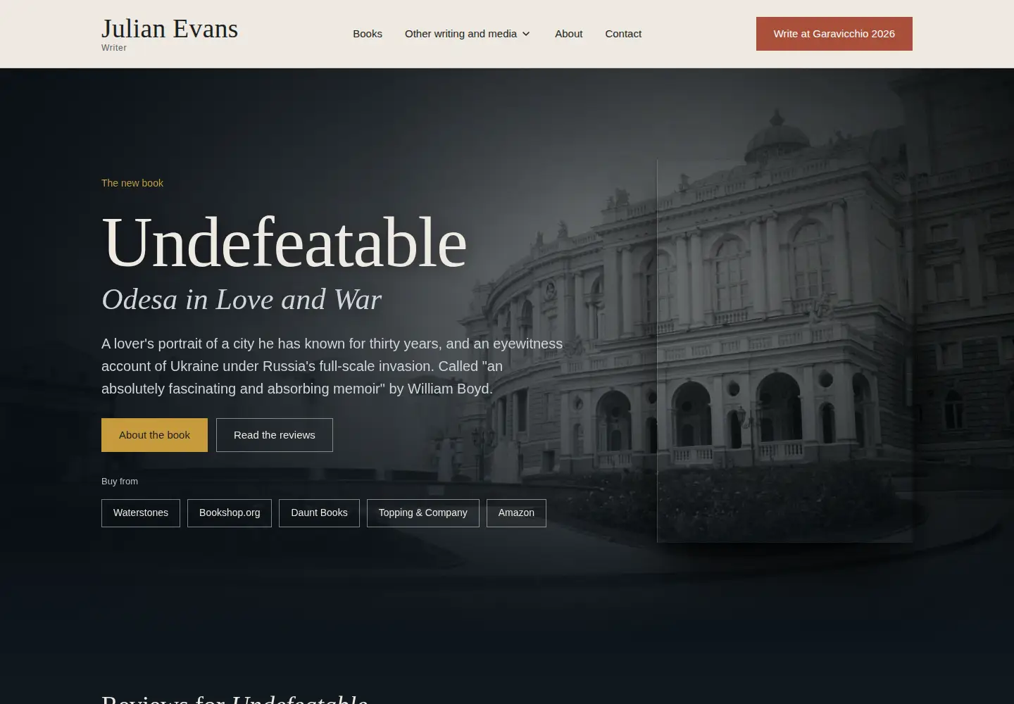 Screenshot of julianevans.com
