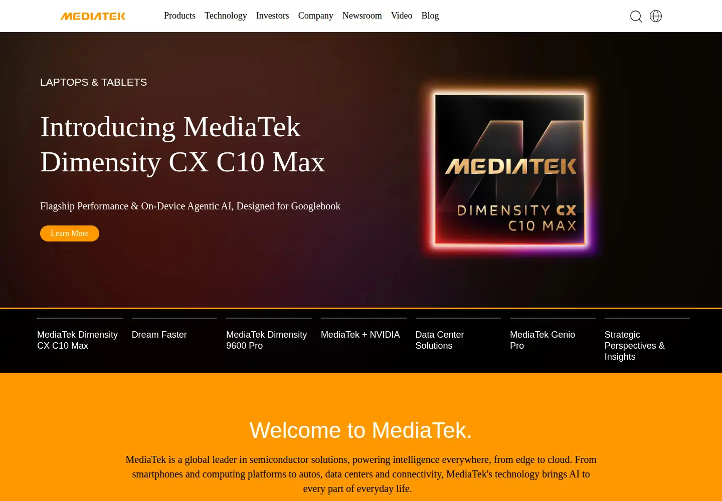 Screenshot of mediatek.com