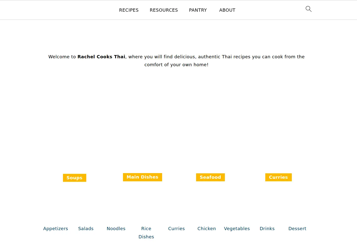Screenshot of rachelcooksthai.com
