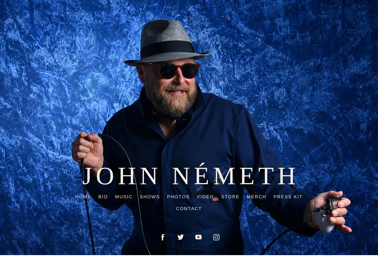 Captured homepage of johnnemeth.com in the current scan